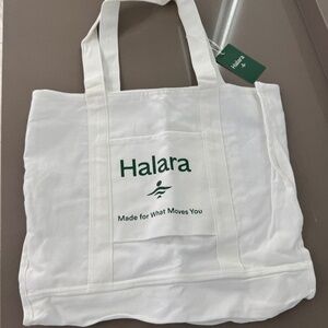 Halara White Canvas Tote Bag
